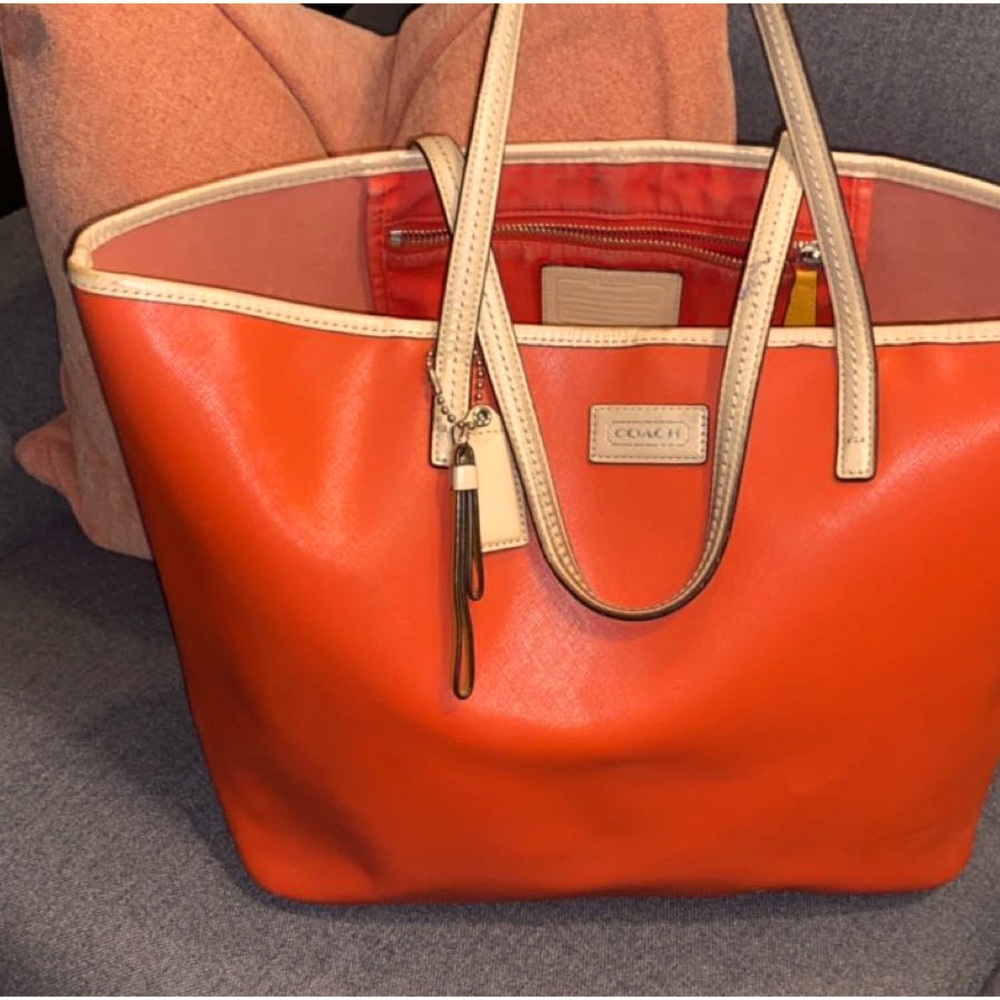 Orange Coach Tote